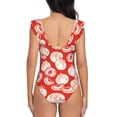 thumbnail image 6 of Yiaed Tomatoes Print Women's Ruffled One Piece Swimsuit V Neck Swimwear Slimming Monokini for Woman-Large, 6 of 8