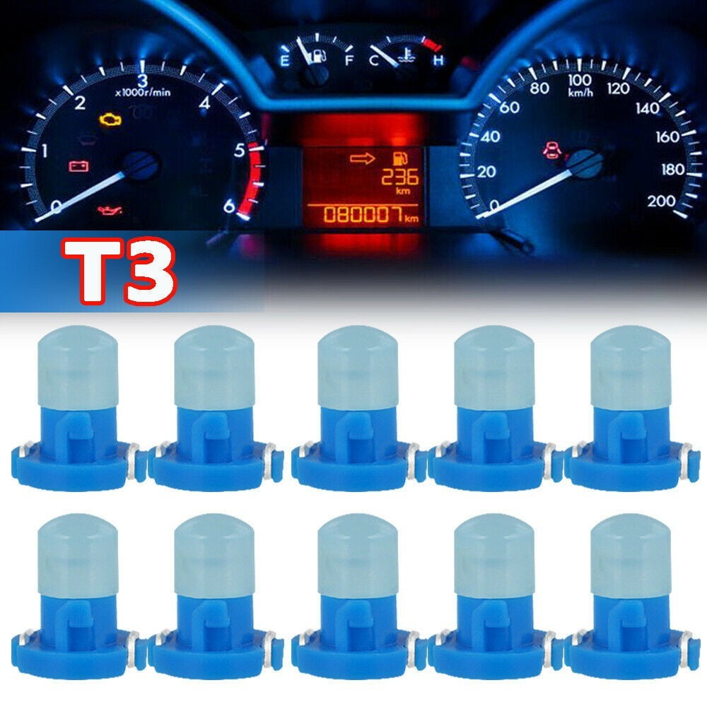 TONSEE 10Pcs T3 SMD Dashboard Instrument Cluster Light Car Panel Gauge Red 