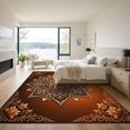 thumbnail image 3 of ODIKA 4'x6' Machine Washable Non-Slip Area Rug, Oriental Burnt Orange High Traffic Rug, Brown, 1016773, 3 of 7