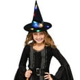 thumbnail image 2 of Sombrero brillante de Halloween, decoración para fiesta de graduación, sombrero con tiras, sombrero de bruja brillante, negro, 2 of 3
