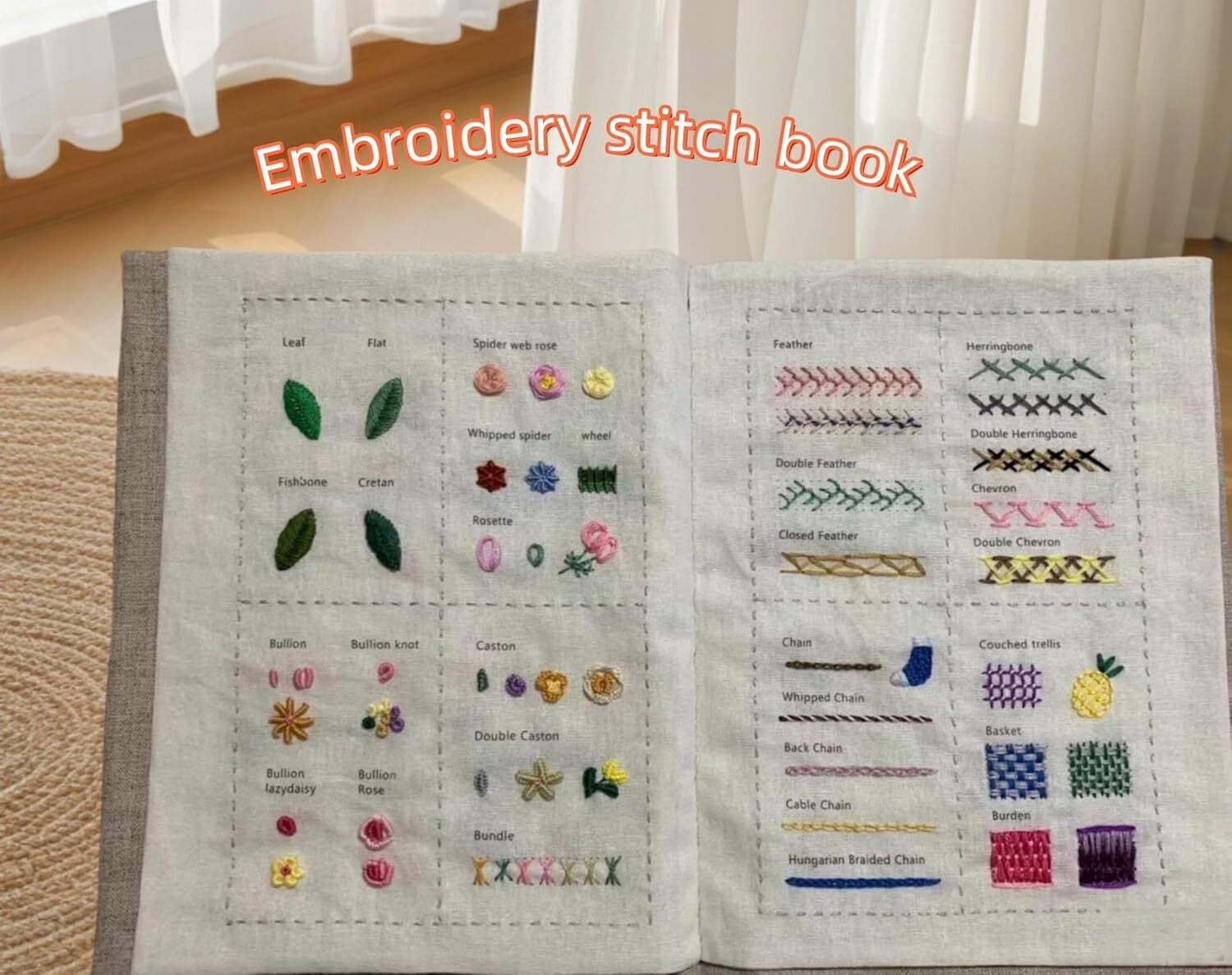 DIY Embroidery Stitch Book Kit, Portable All Scenario Embroidery Stitch Book & Sewing Kit, Embroidery Practice Book for DIY and Sew Enthusiast