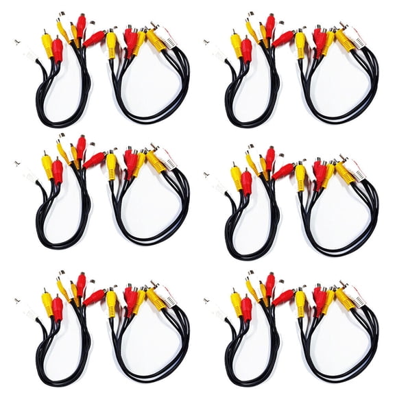 12PCS 3 RCA Male Jack to 6 RCA Female Plug Splitter Audio Video Av Adapter Cable