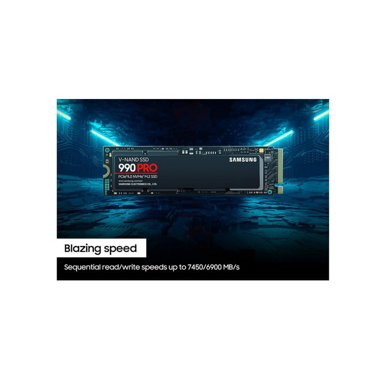  SAMSUNG 990 PRO w/Heatsink SSD 4TB, PCIe Gen4 M.2 2280 Internal  Solid State Hard Drive, Seq. Read Speeds Up to 7,450MB/s for High End  Computing, Workstations, Compatible w/Playstation 5, MZ-V9P4T0CW 
