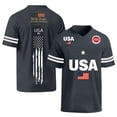 thumbnail image 4 of Youpwaven 250th Anniversary USA Merchandise Men's V-Neck Sport Jersey, Patriotic 250 Year American Anniversary Flag Tee, Casual Athletic Short Sleeve, 4 of 6