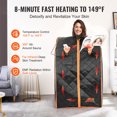 thumbnail image 3 of KFFKFF Compact Sauna Tent, 1050W Home Spa Kit, Infrared Body Therapy with Time & Temp Control, Includes Chair, Mat & Bag, Black, 3 of 9