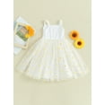 thumbnail image 3 of Bagilaanoe Toddler Baby Girl Summer Dress Daisy Print Ruffle Sleeveless A-line Princess Dresses 6M 9M 12M 18M 24M 3T 4T Kid Patchwork Tulle Skirt, 3 of 9