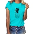 thumbnail image 1 of MHFRRA Camiseta de Manga Corta con Estampado de Cristal de Colores para Mujer, Informal, de Moda de Verano Verde Menta, 1 of 3