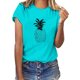 thumbnail image 1 of MHFRRA Camiseta de Manga Corta con Estampado de Cristal de Colores para Mujer, Informal, de Moda de Verano Verde Menta, 1 of 3