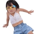 thumbnail image 5 of CUZIBR Baby Girl Swimsuit Knitted Hollow Out Halter Neck Lace Up Bikini Crochet Straps Top Swimsuit Pool Beach Travel Swimwaer Holiday,White,2-4 Years, 5 of 5