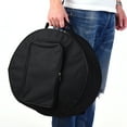 thumbnail image 7 of Compact Snare Drum Bag Backpack Case with Shoulder Strap Outside Pockets Musical Instrument Accessory Black, 7 of 7