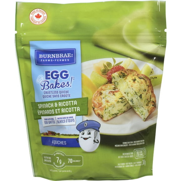 EGG BAKES! CRUSTLESS QUICHE SPINACH & RICOTTA 340G, EB CRSTLSS QCHE SPNCH RICOTTA