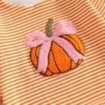 thumbnail image 5 of Ulanda Baby Halloween Outfit Newborn Girl Pumpkin Bow Bubble Romper Sweatshirt Infant Bodysuit Cute Fall Winter Clothes (Orange, 3-6 Months), 5 of 7