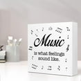 thumbnail image 6 of Zomyto 5"x5" Music is What Feelings Sound Like Wood Box Sign Desk Decor,Rustic Musical Wood Block Plaque Box Sign Desk Decorations, 6 of 7