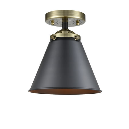 

Innovations 284-1C-BAB-M13-BK-LED Transitional One Light Semi-Flush Mount from Nouveau collection in Two-Tone finish