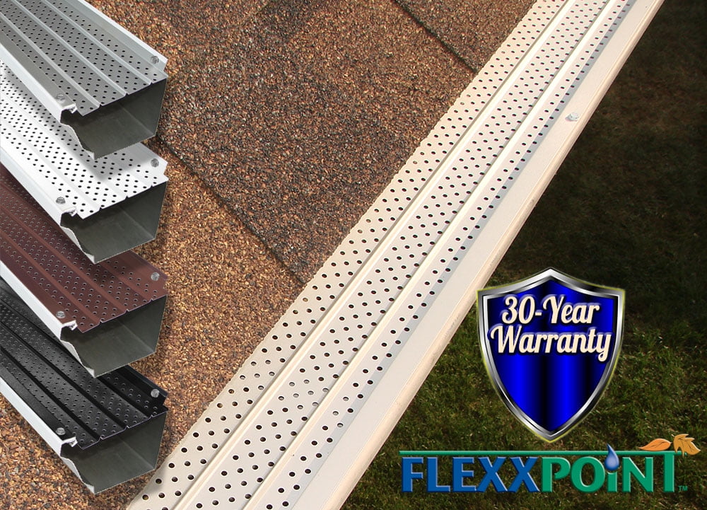 FlexxPoint 30 Year Gutter Cover System, Black Commercial 6" Gutter