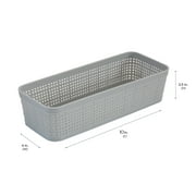 Simplify 6 Pack Multi-Sized Organizing Basket Plastic Storage Set in Grey