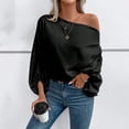 thumbnail image 7 of Long Sleeve Shirts for Women, Off The Shoulder Blouses for Women Long Length Sleeve Tops Dressy Casual Blouse, 7 of 7
