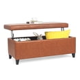 thumbnail image 3 of Homebeez 42 inch Wide Rectangle Lift Top Storage Ottoman Bench, Faux Leather with Large Storage Space for The Living Room, Entryway, Bedroom, 3 of 7
