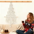 thumbnail image 4 of 24" Large Macrame Christmas Tree Wall Hanging – Boho Christmas Wall Decor, Handmade Macrame Xmas Tree Ornament for Holiday Home, Party Decorations, Rustic Bohemian Wall Art, Winter Decor, 4 of 5