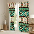 thumbnail image 3 of Erosebridal Black Bear Blackout Curtains Exotic Bull Skull Curtains & Drapes 2 Panels 38"Wx45"L,Tribe Arrow Aztec Curtains Indian Tribal Geometry Diamond Triangle Bohemian Western Decor,Green, 3 of 6