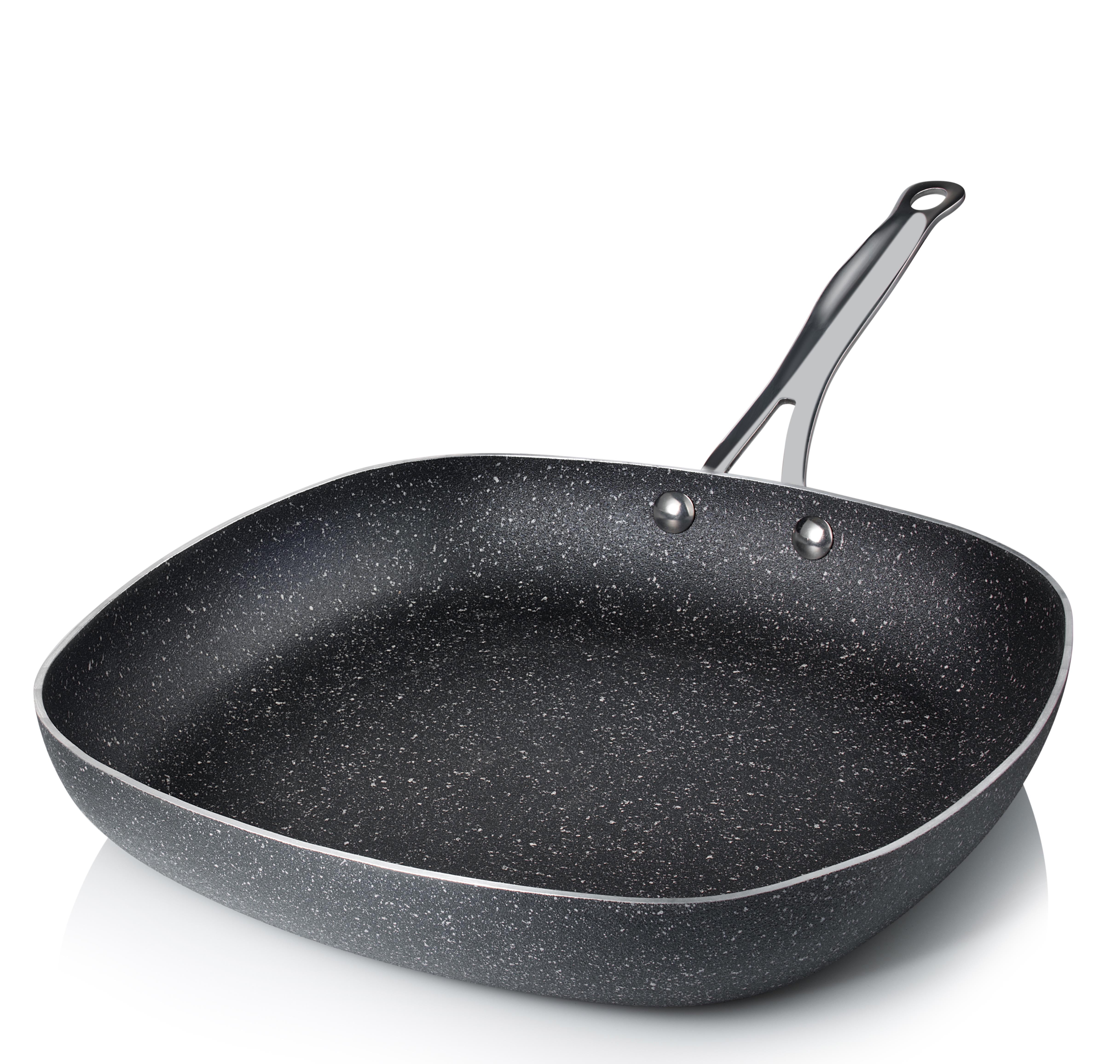 liefdadigheid Ontwaken Centimeter Granite Stone Diamond 9.5" Ultimate Nonstick Triple Coated Square Frying Pan,  Scratch Resistant, Oven Safe, Dishwasher Safe, Black - Walmart.com