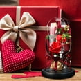 thumbnail image 2 of GUANGHONG Two Rose Soap Bouquet Glass Cover LED Light Model Imitation Valentine's Day Gift Decoration Ornament, 2 of 7