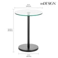 thumbnail image 3 of Mesa lateral y auxiliar para bebidas con diseño en M, tapa de cristal, alta, moderna, 16 pulgadas, 3 of 7