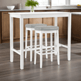 thumbnail image 2 of Pemberly Row 3-Piece Solid Wood Bar Height Dining Set White and Gray, 2 of 13