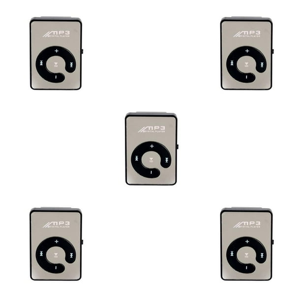 Reproductor de MP3 Mini Injueey con superficie de espejo y Clip para acampar viajar Picnic Negro