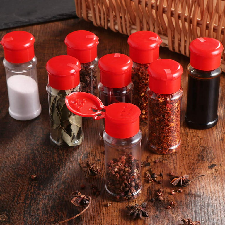 3.5oz Clear Plastic Spice Jars with Shaker Lids Labels Spice Bottle Seasoning  Containers for Herbs