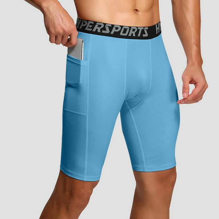 CELIEAN Mens Summer Sports Tight Pocket Shorts Fitness Running