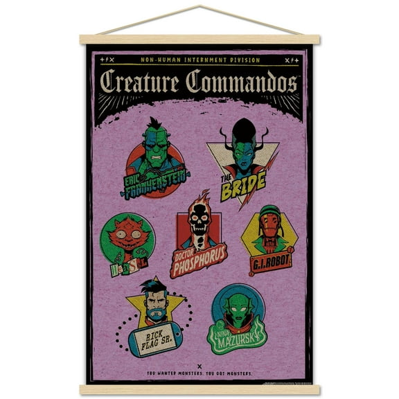 DC Studios Creature Commandos - You Wanted Monsters Wall Poster with Magnetic Frame, 22.375" x 34"