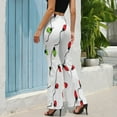 thumbnail image 2 of Christmas Lights Pattern on White High Waisted Casual Flared Trousers Summer Home Pants Gift Street Fashion Night Club Big Size Trousers, 2 of 5