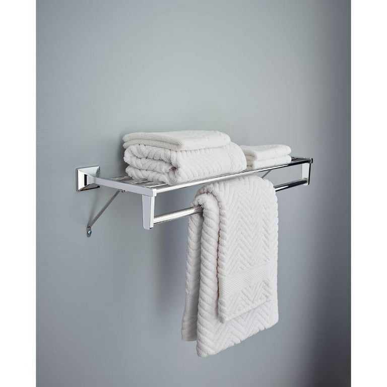 Franklin Brass Futura 24 in. Towel Shelf with Towel Bar in Chrome Walmart