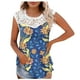 thumbnail image 1 of Camiseta sin mangas de encaje con estampado de mujer Camiseta sin mangas de empalme de cuello redondo Camiseta ligera y cómoda delgada OAVQHLG3B Store lin121212, 1 of 5