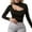 Black-02, variant on STETMN Mock Neck Tops for Women Crop Long Sleeve Shirt Cutout Asymmetrical Tight Tunic Tee