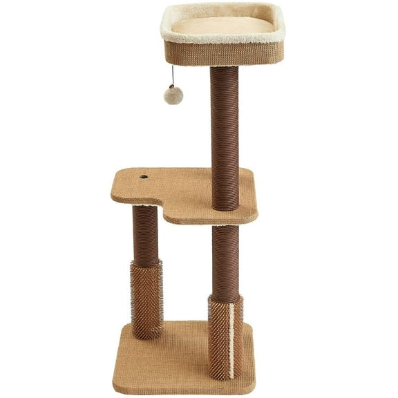 Two by Two Beech 39-inch Cat Tree, Tower, Condo, Scratch Pad & Playground