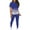 Blue, variant on Fall Outfits for Women Two Piece Outfit Casual 2 Piece Short Sleeve Tops Crew Neck Pants Sets Tracksuits 2XL