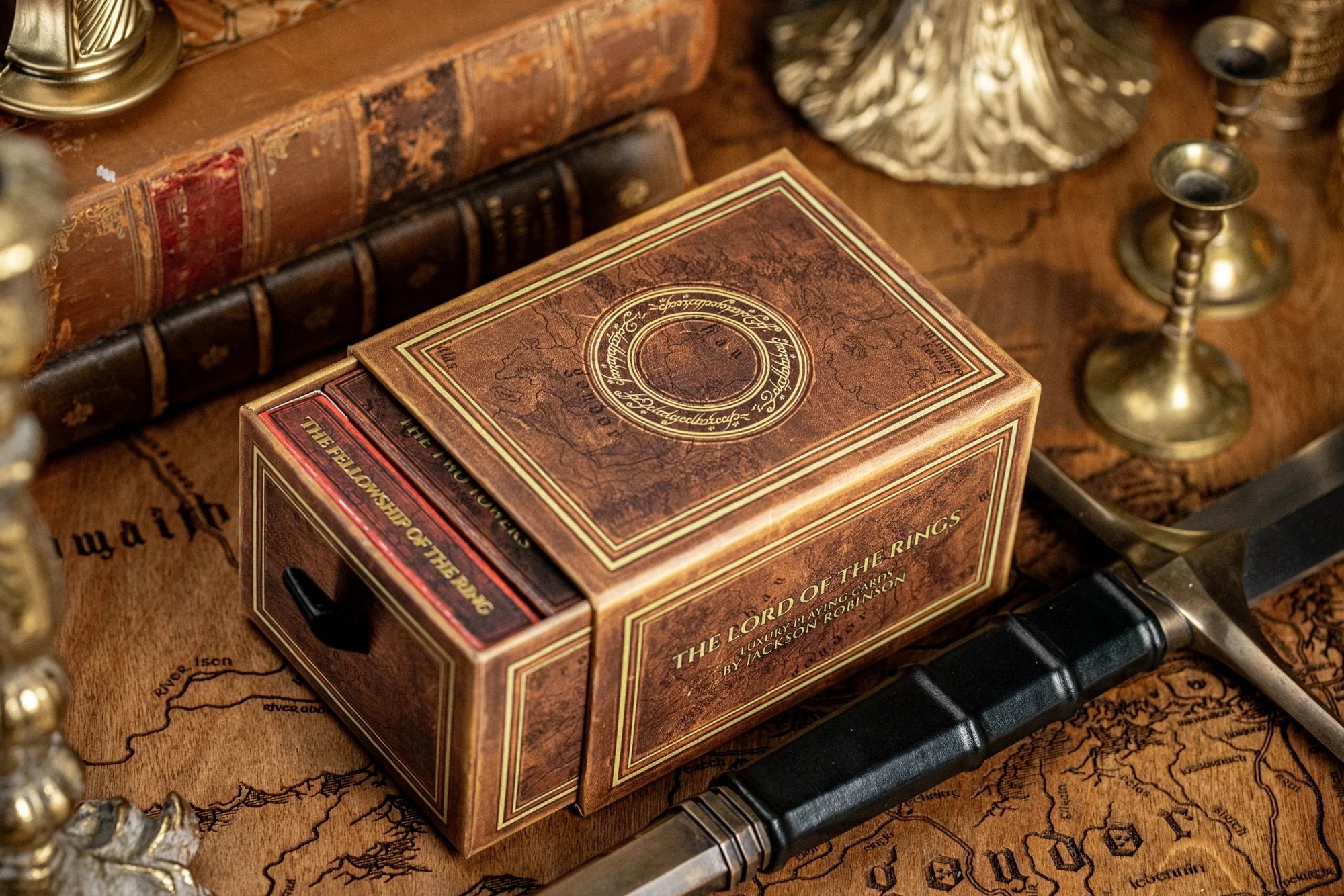 Kings Wild Project The Lord of the Rings Mixed Half Brick - Non Gilded 6-Deck Luxury Playing Cards Set with Custom Draw-Slide Box, Premium Collectible Gift Inspired by J.R.R. Tolkiens Middle Earth