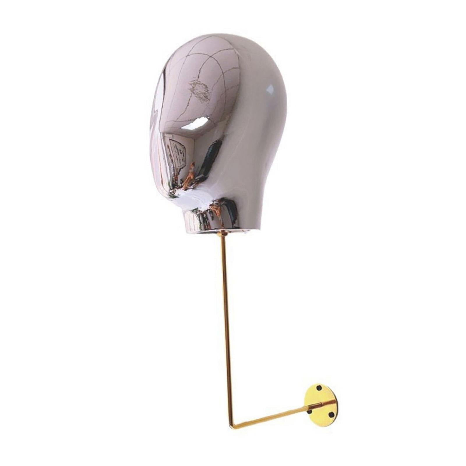 Gazechimp Wall Mount Mannequin Head Hanging Display Stand for Hairpieces Cap Salon argent