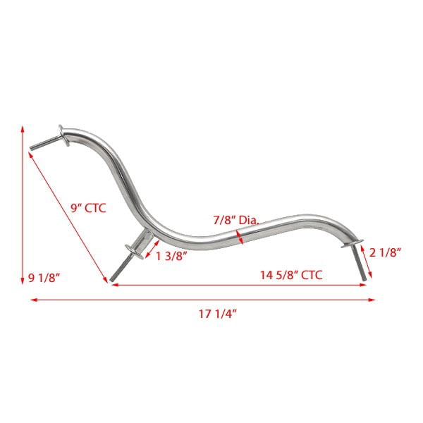 Sea Ray Boat Cockpit Rail 1523075 | 21 1/4 x 1 3/8 Inch Silver SS