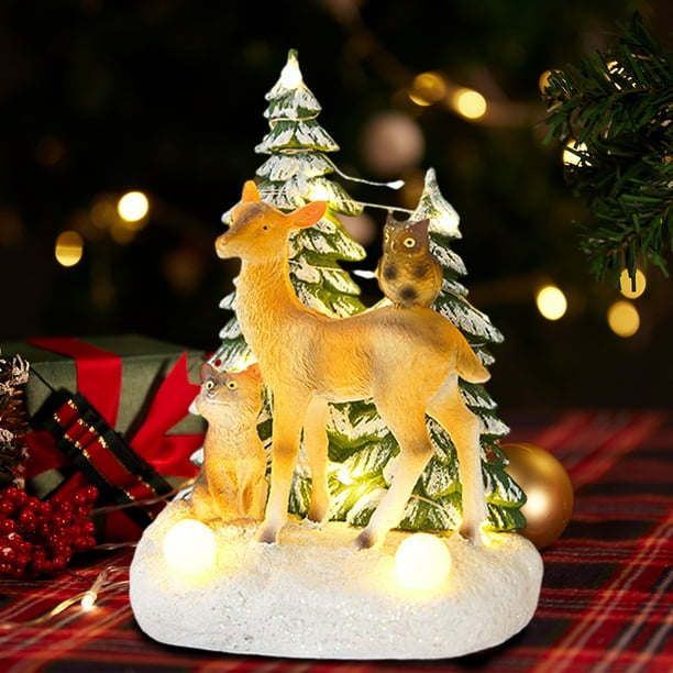 Coiry Cadeau d'ornement de wapiti lumineux de thème de festival d' accessoires d'atmosphère de Noël pour des amis 