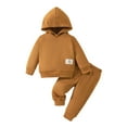 thumbnail image 2 of Hicidod Baby Outfit Fall Winter Fashion Solid Color Casual Toddler Sweatsuit Long Sleeve Hoodie Sweatshirt And Sweatpants Set, 2 of 7
