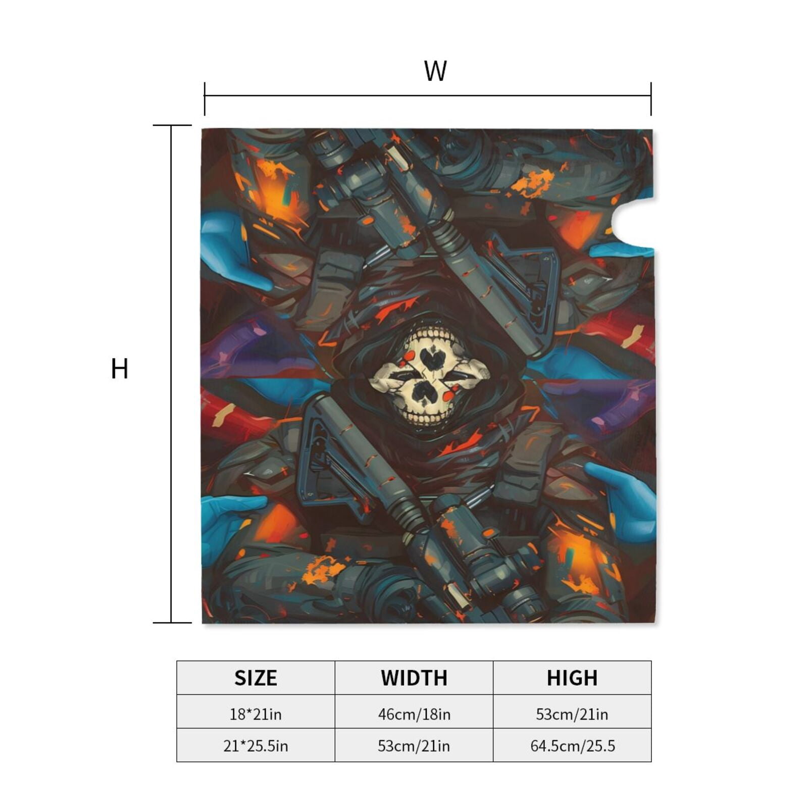Logiee Vibrant Skull Soldier Print Post Letter Box Wrap Decor, Mailbox Cover Suitable for Standard Mailbox and Large Size Mailbox,Outdoor Yard Decoration-21x18 in