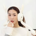 thumbnail image 6 of Visland Women Moving Earmuff, Fashion Casual Solid Color Cute Rabbit Ear Design Soft Cozy Plush Winter Ear Warmmer for Cold Weather Outdoor Daily Wear, 6 of 8