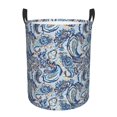 thumbnail image 1 of Balery Paisley Floral Branches Cesta de ropa redonda con asas, impermeable, independiente, para ropa, juguetes, dormitorio y familia-Small, 1 of 6