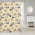 thumbnail image 2 of Manfei Kawaii Kitten Dessert Shower Curtain 72Wx84L, Cartoon Teapot Bathroom Shower Curtain, Cream Pink, 2 of 5