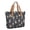 Boxer and Dog Paw Print Blue Pattern, variant on Schnauzer and Roses Cream Pattern Large Tote Bag for Women, Polyester Roomy Beach Bag with Pockets and Zipper, Water Resistant Gifts Ideas for Women Men
