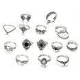 thumbnail image 1 of 15Pcs Rings for girls Black Ring Set Fashion Bohemian Style Jewelry, 1 of 4
