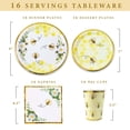 thumbnail image 6 of The White Toolbox Yellow Bumble Bee Party Supply Set with Paper Plates, Napkins, Cups, 16 Pack, 6 of 8